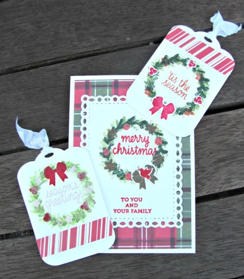 Card and Tags - Christmas wreath